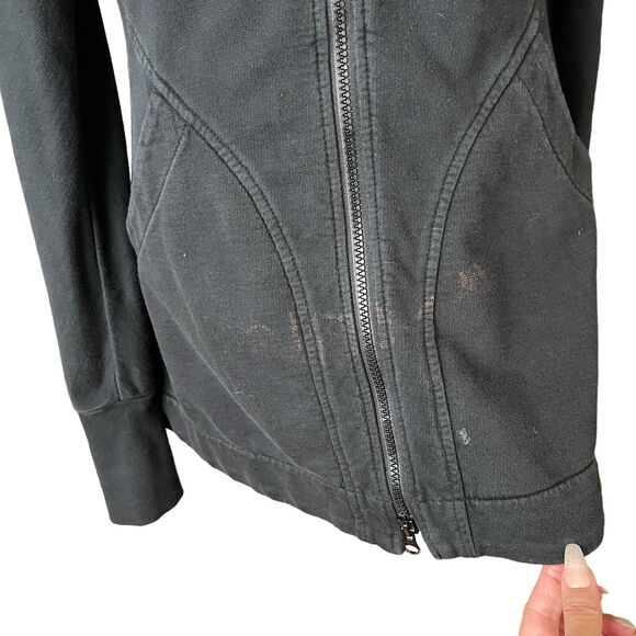 Prairie Underground Small Jacket Full Zip Organic Cotton Sweatshirt Black - Picture 7 of 15